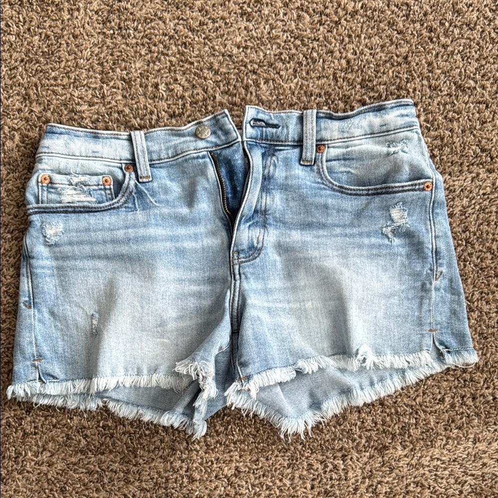 Light Blue Distressed Jean Shorts